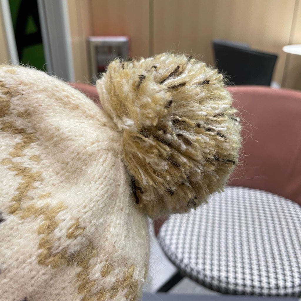 PRA 25 FAIR ISLE JACQUARD WOOL KNITTED BROWN HAT 822425