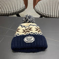 PRA 25 FAIR ISLE JACQUARD WOOL KNITTED BLUE HAT 822426