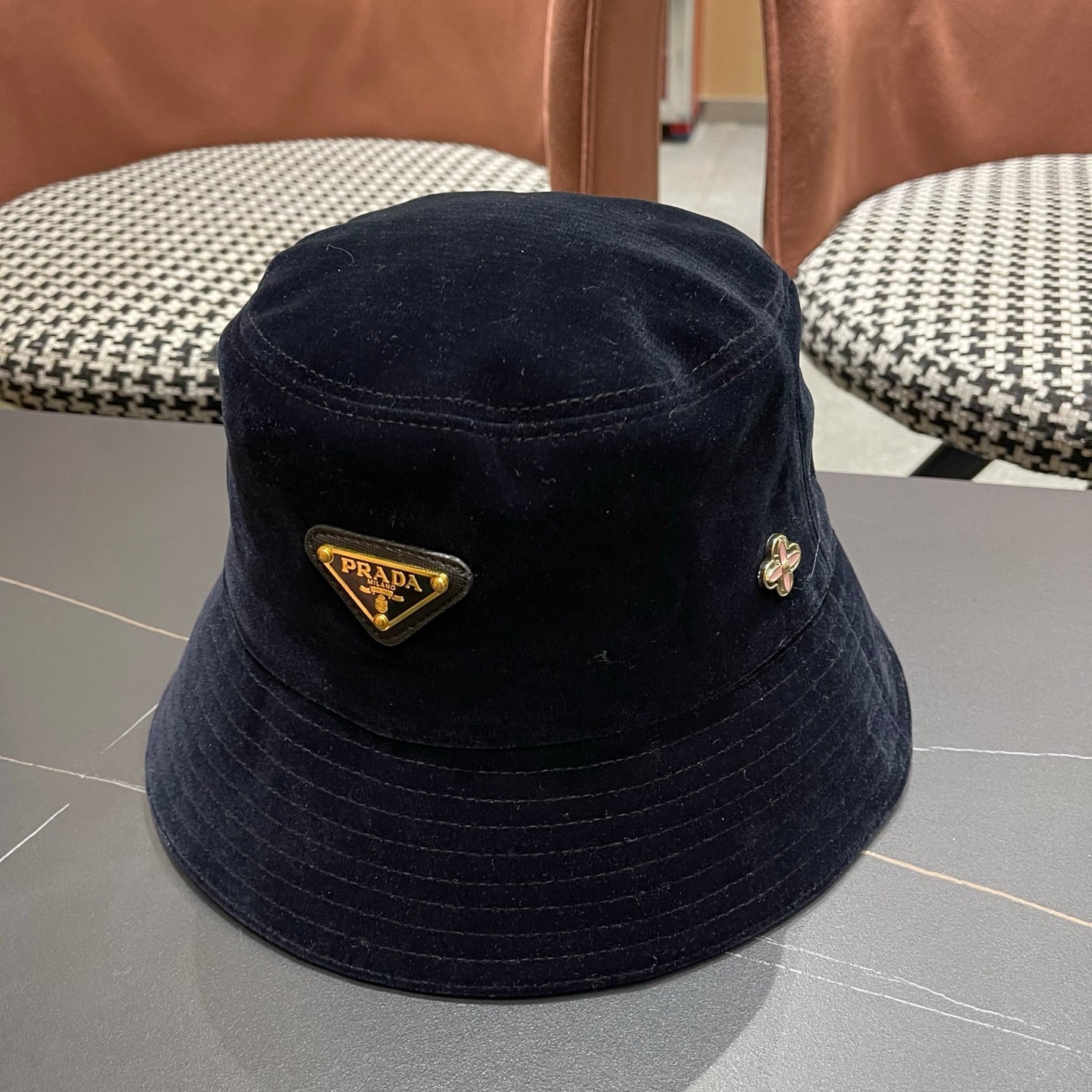 PRA 25 FISHERMAN HAT DARK BLUE SUEDE 823471