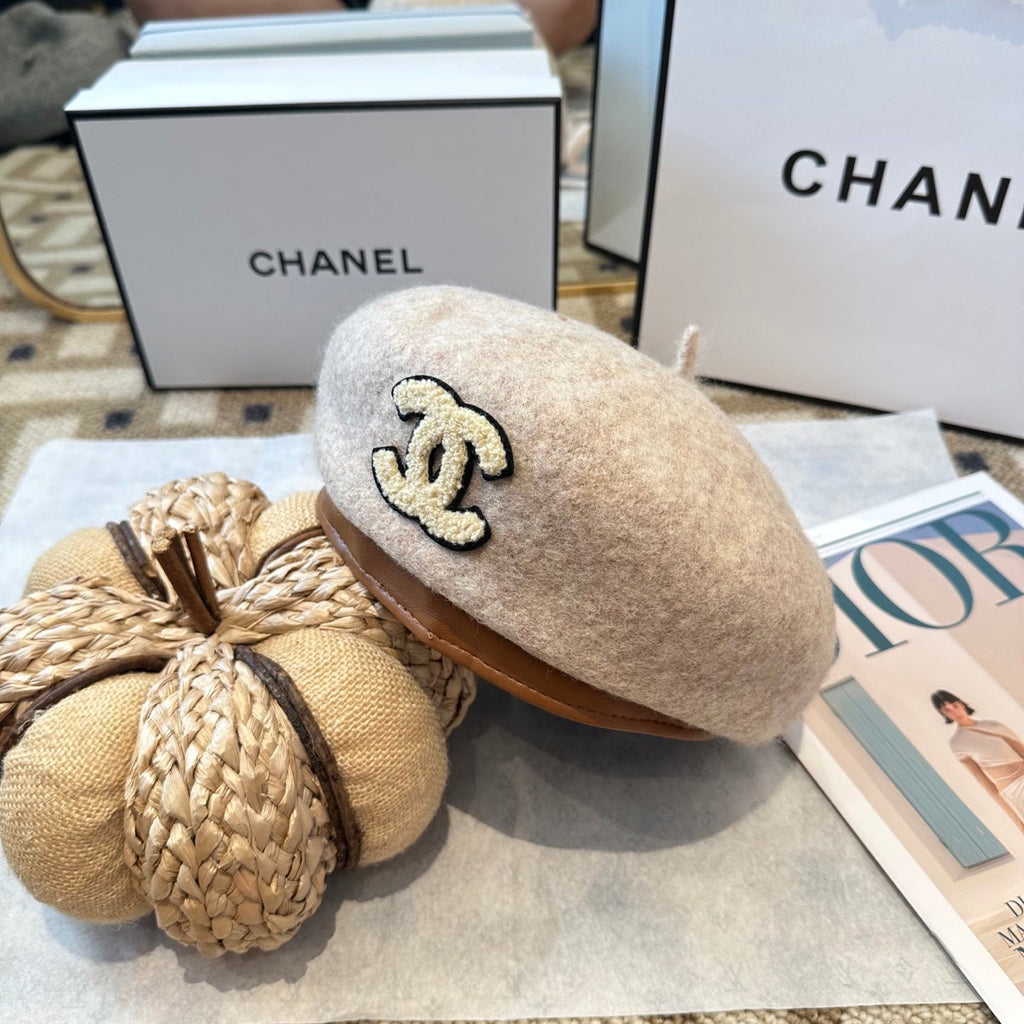 Chanel New Wool Beret Brown 960041