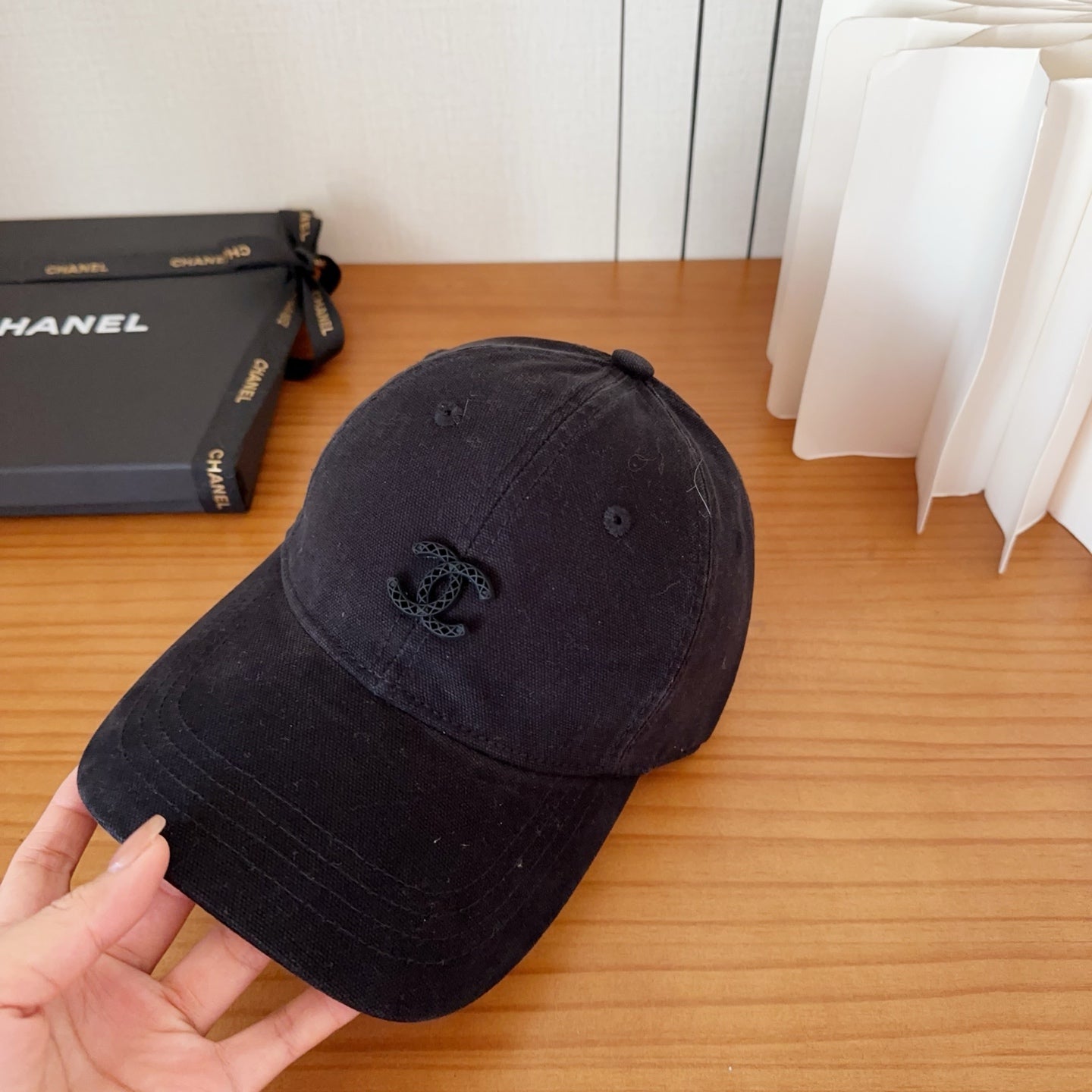 Chanel New Baseball Cap Black in Cotton 960124