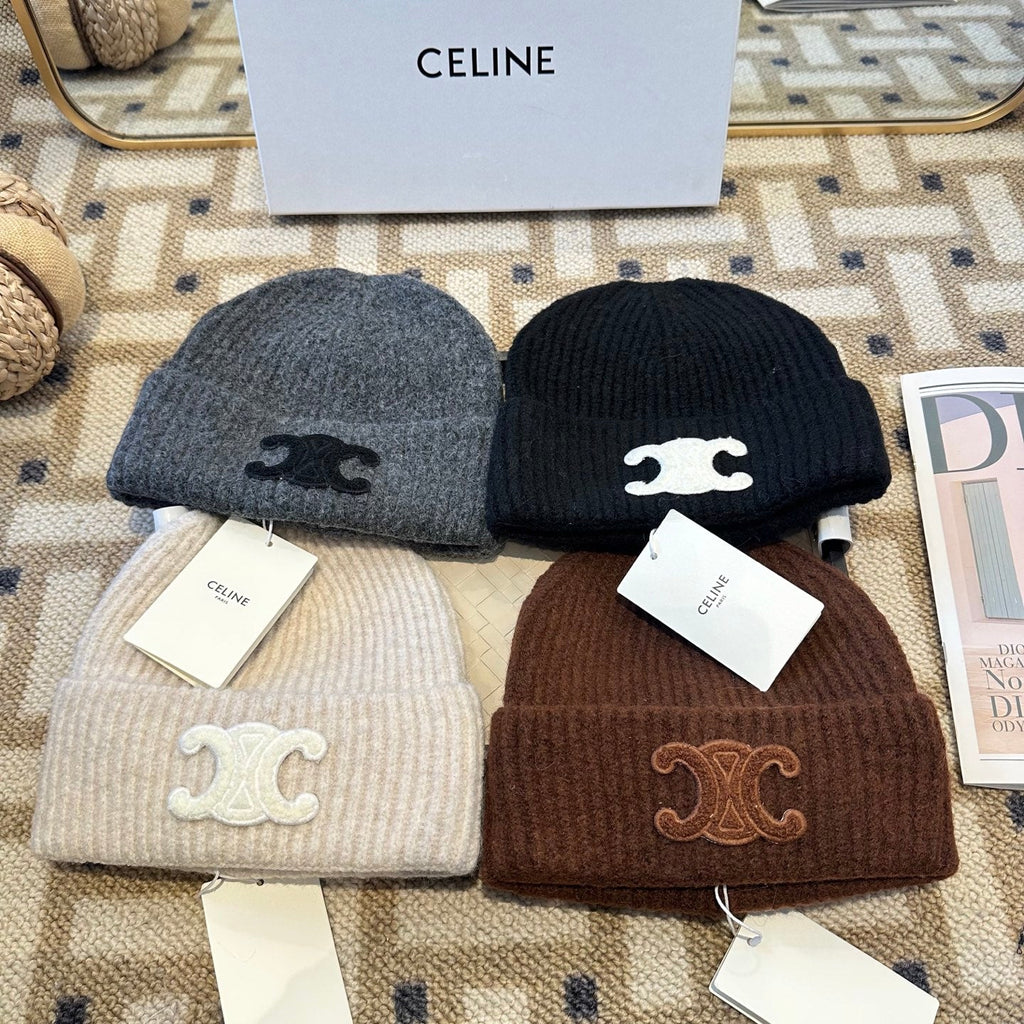 Celine 2025 Fall/Winter New Wool Brown Hat 960098