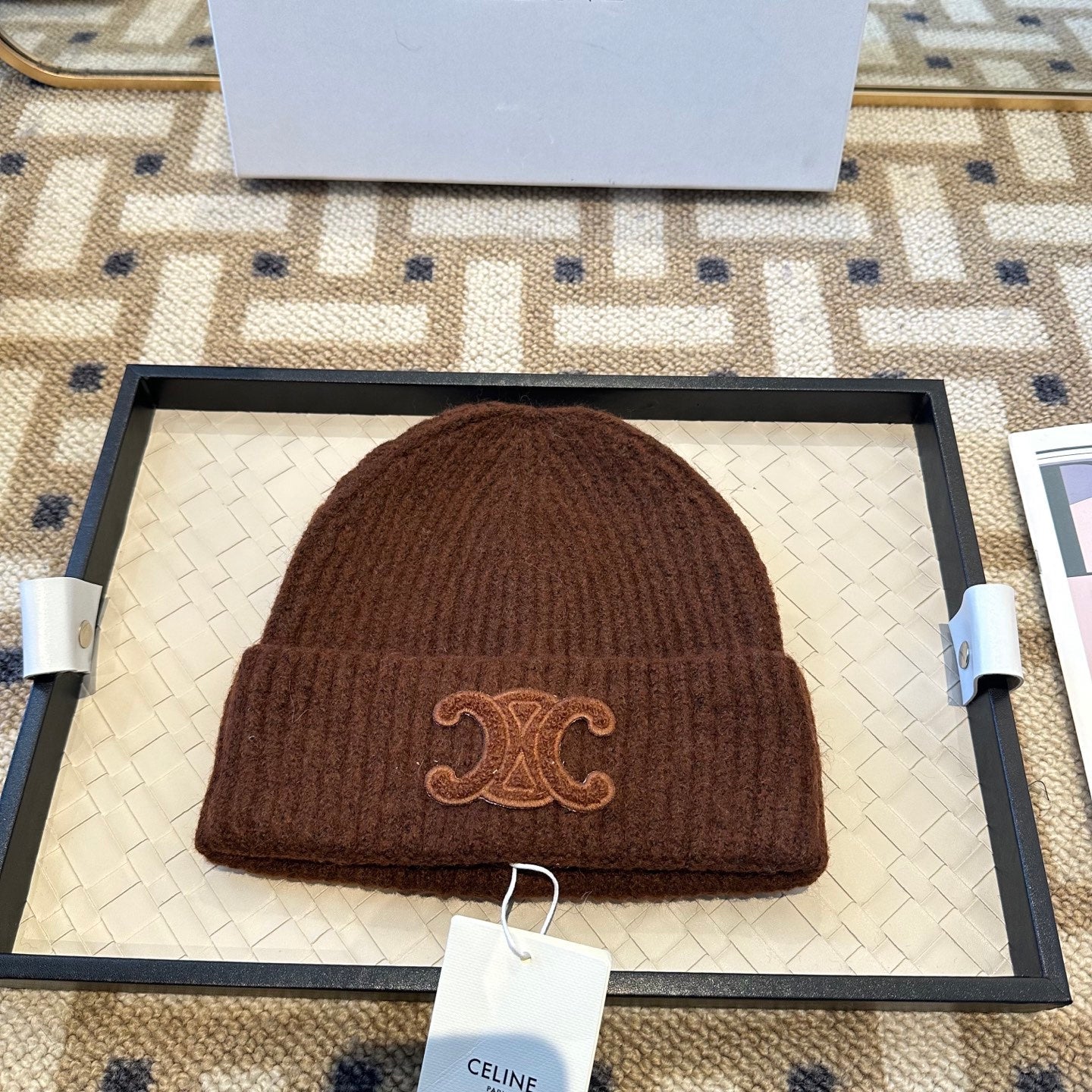 Celine 2025 Fall/Winter New Wool Brown Hat 960098