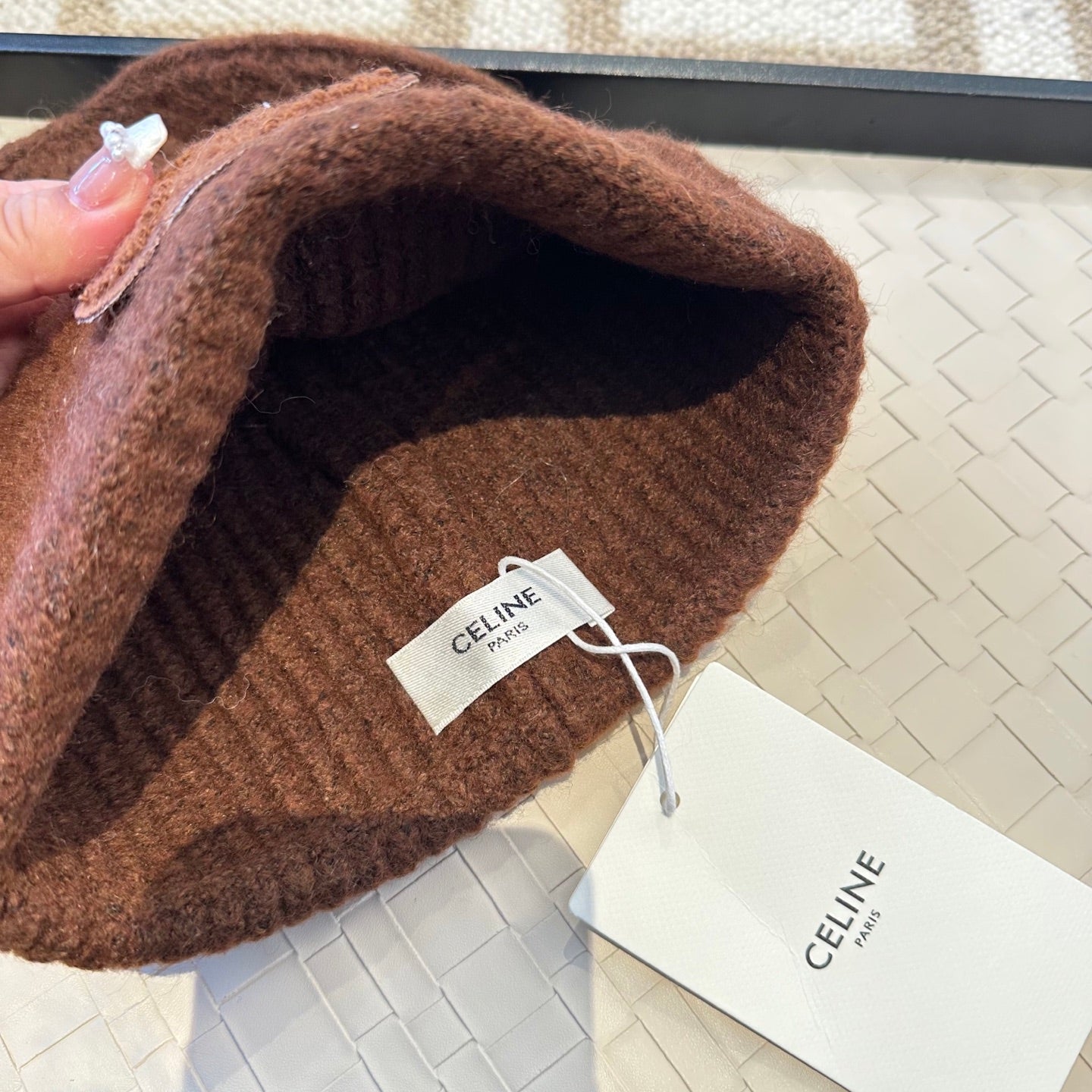 Celine 2025 Fall/Winter New Wool Brown Hat 960098