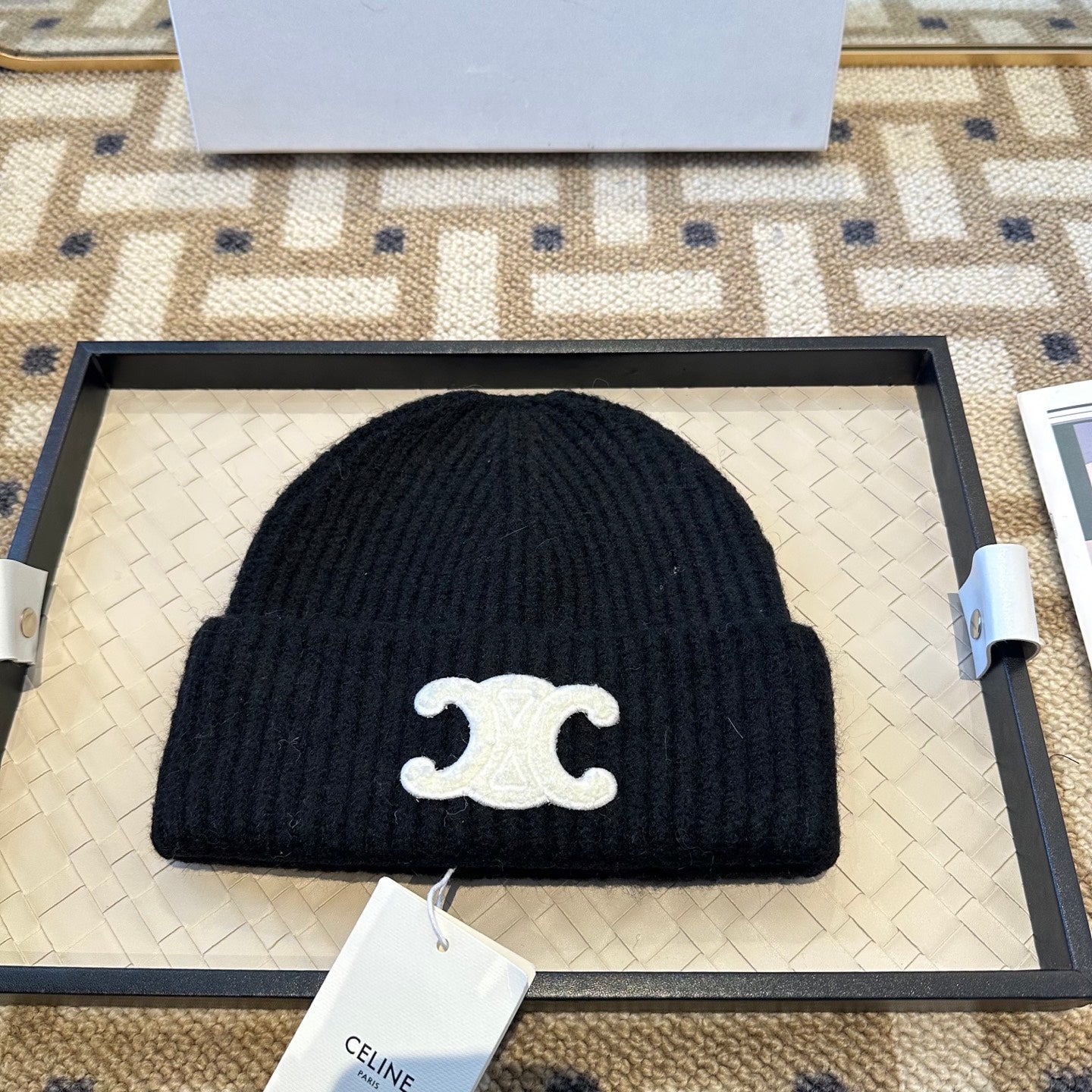 Celine 2025 Fall/Winter New Wool Black Hat 960100