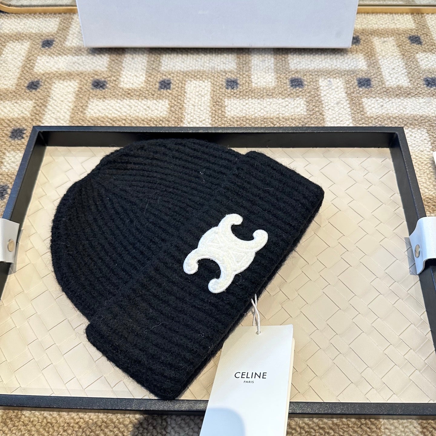 Celine 2025 Fall/Winter New Wool Black Hat 960100