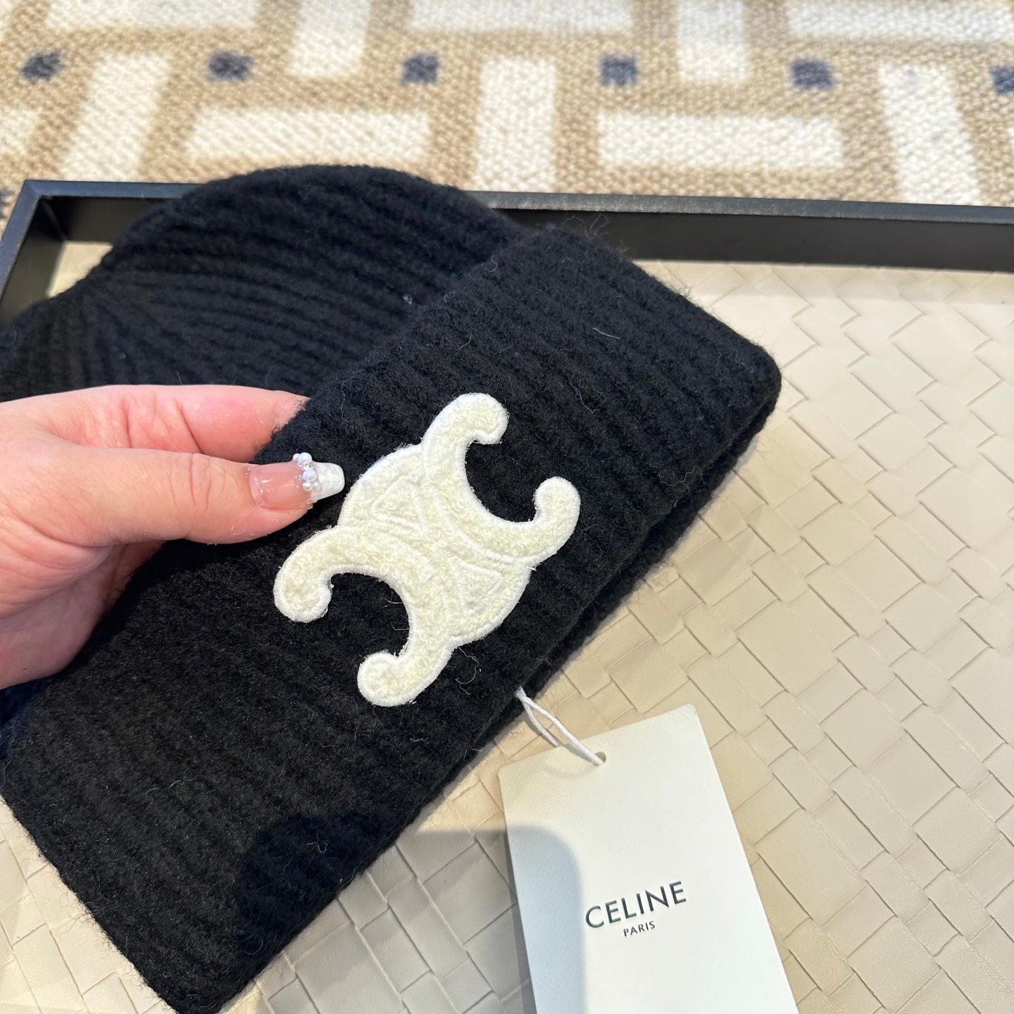 Celine 2025 Fall/Winter New Wool Black Hat 960100
