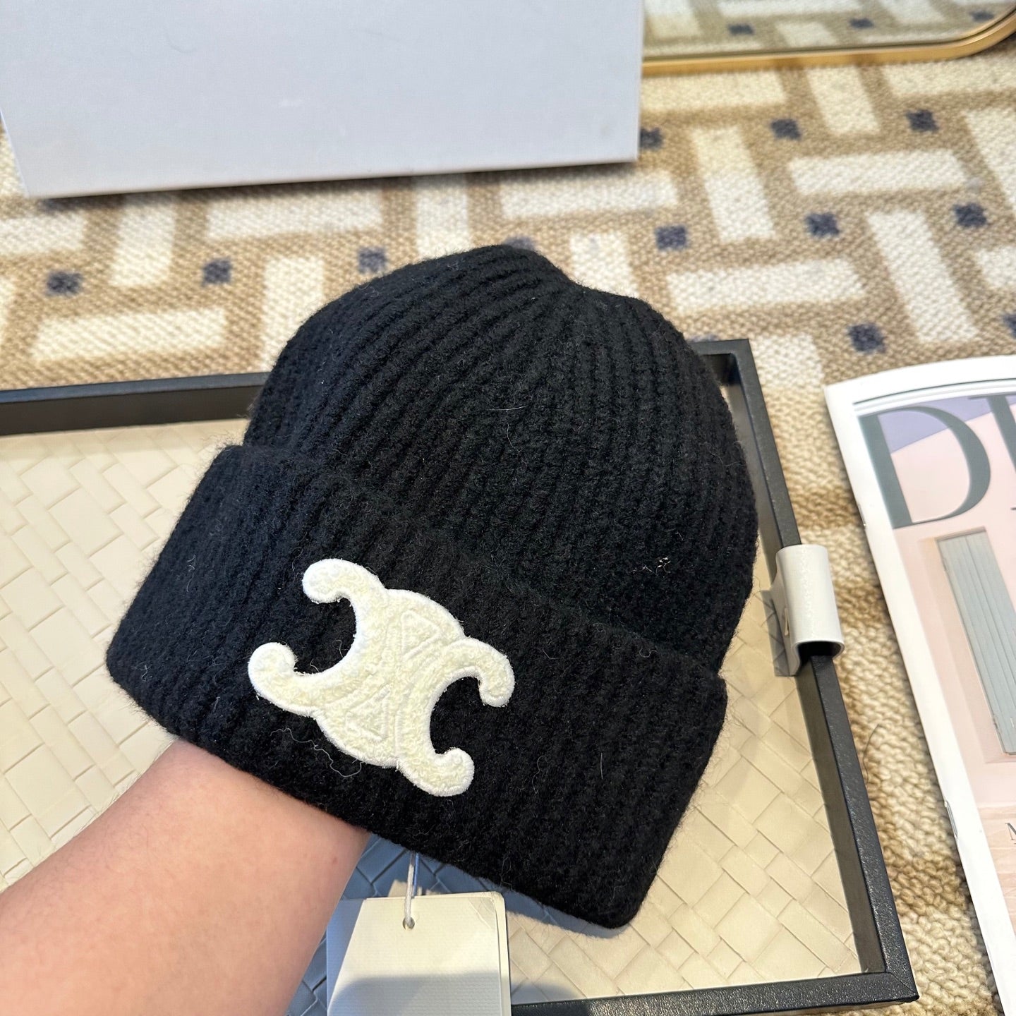 Celine 2025 Fall/Winter New Wool Black Hat 960100