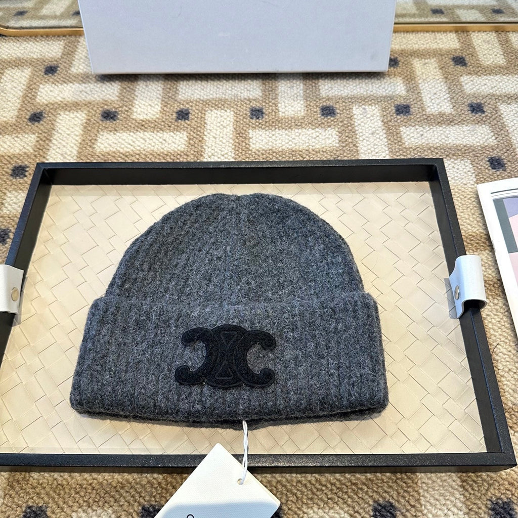 Celine 2025 Fall/Winter New Wool Grey Hat 960101