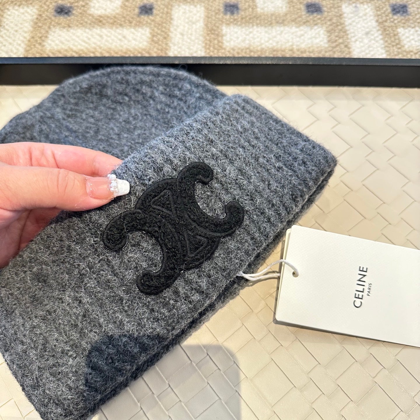 Celine 2025 Fall/Winter New Wool Grey Hat 960101