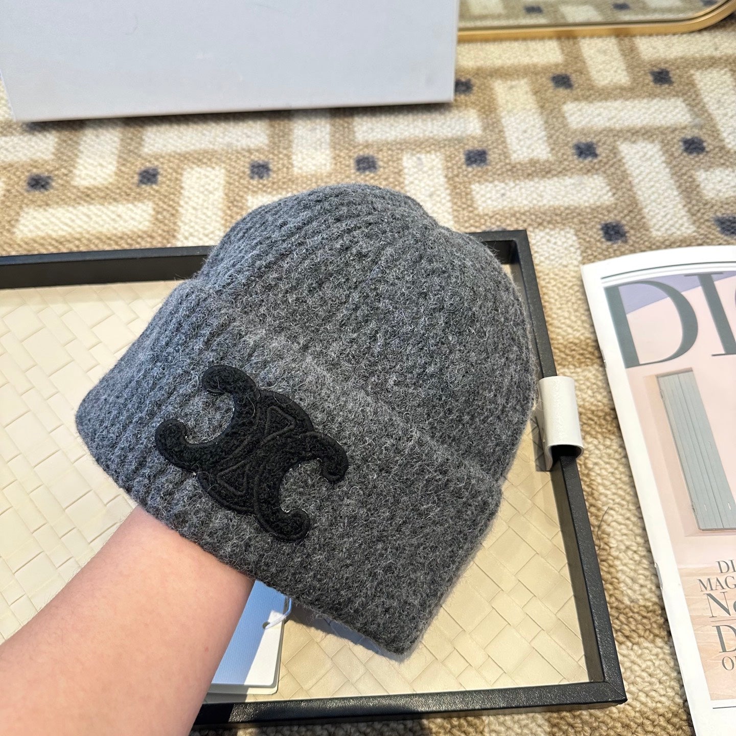 Celine 2025 Fall/Winter New Wool Grey Hat 960101