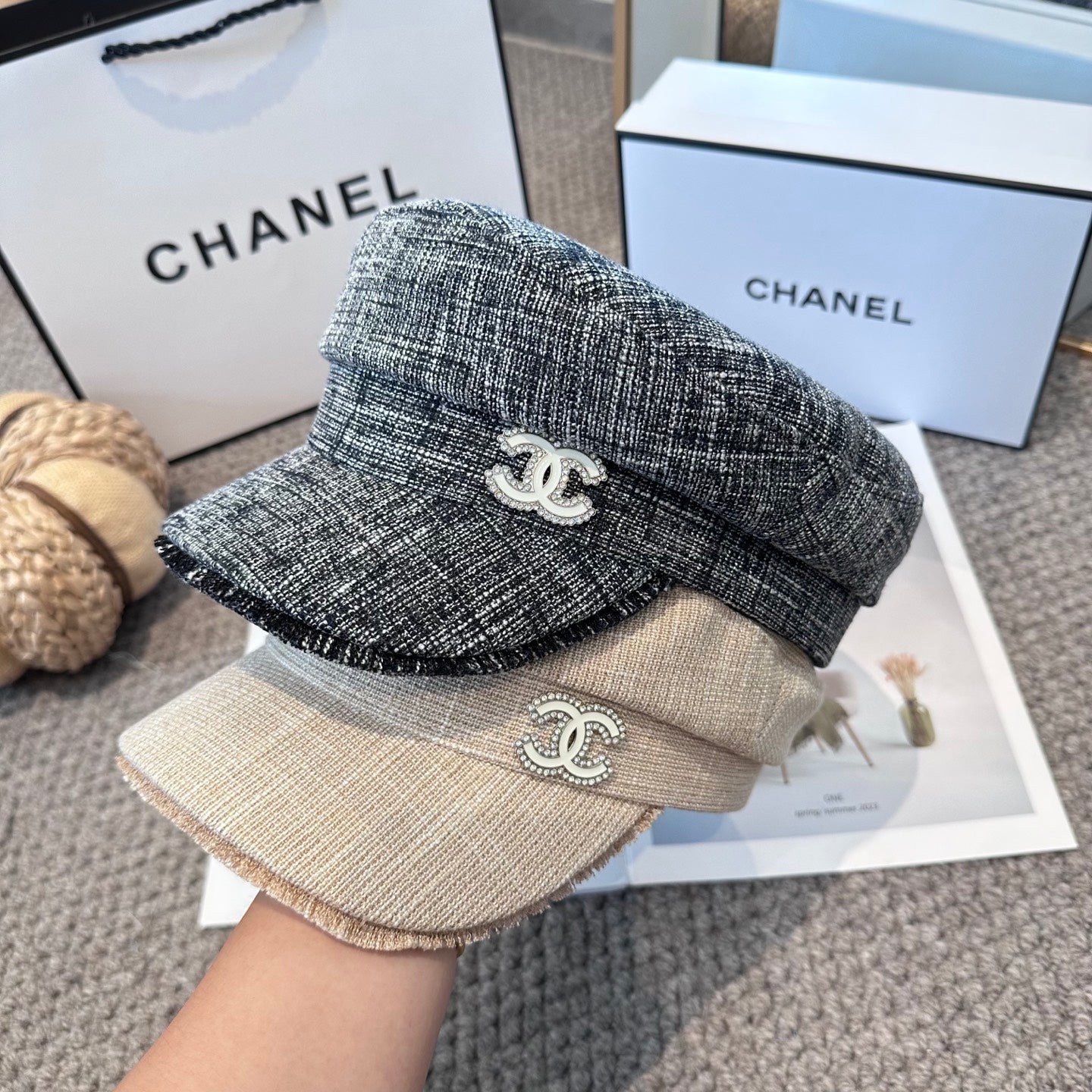 Chanel New Military Cap Grey Jean 960054