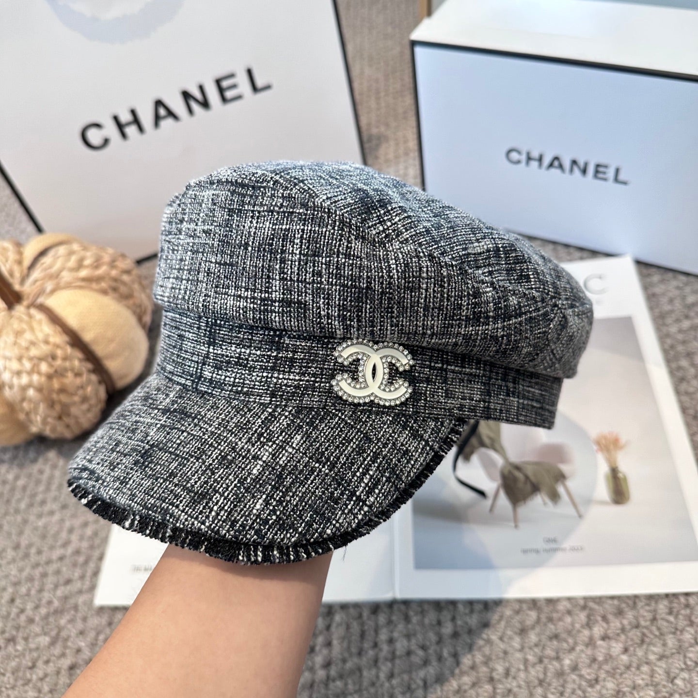 Chanel New Military Cap Grey Jean 960054