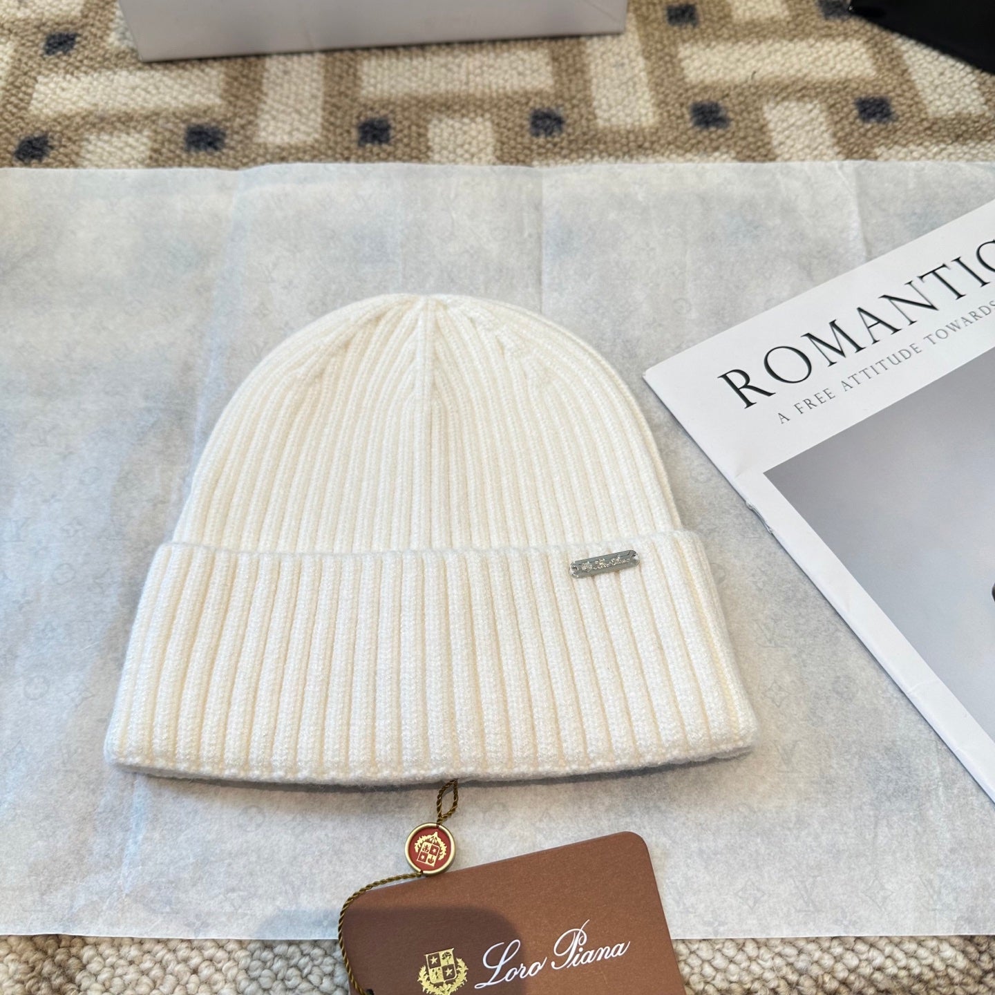 Loro Piana Classic New Style White Hat Knitting 961810