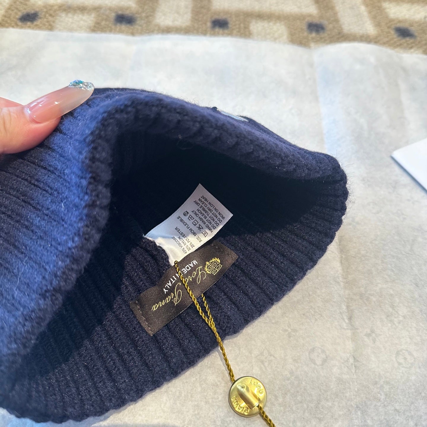Loro Piana Classic New Style Dark Blue Hat Knitting 961811