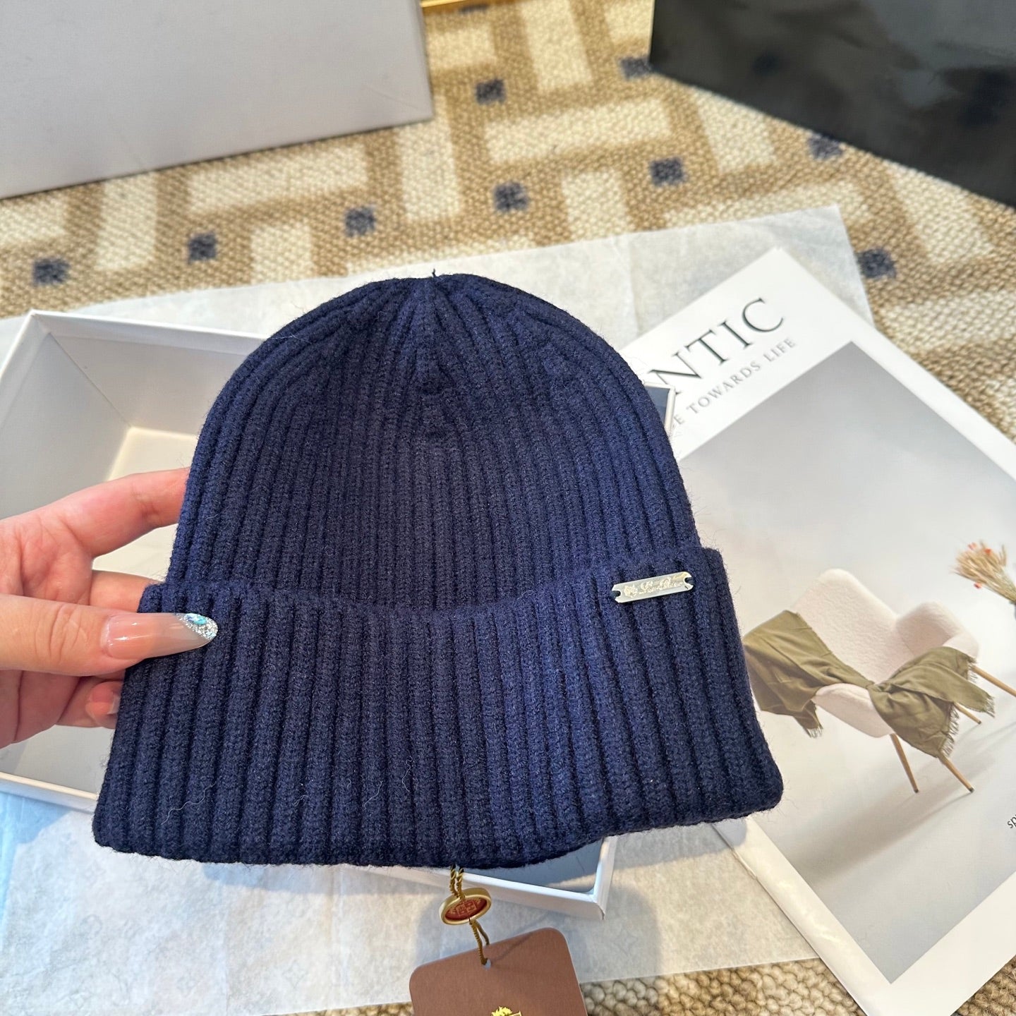 Loro Piana Classic New Style Dark Blue Hat Knitting 961811