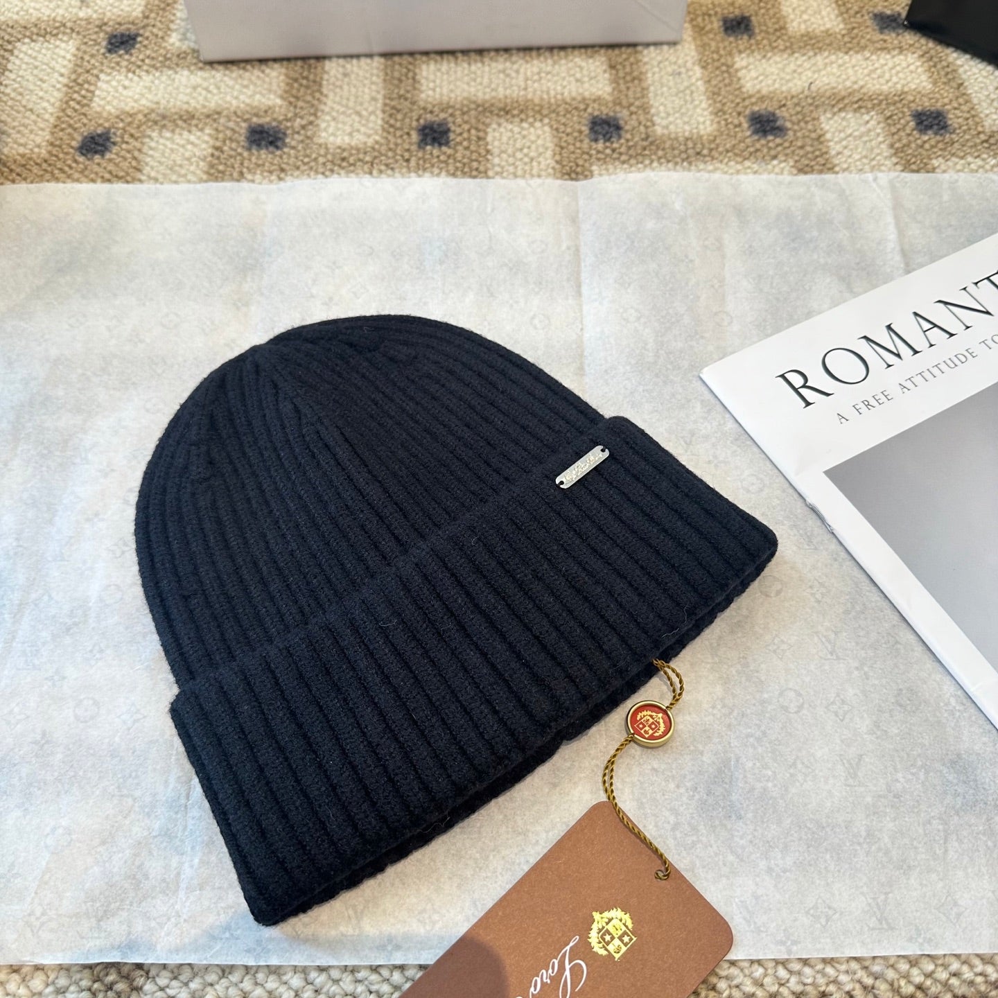 Loro Piana Classic New Style Black Hat Knitting 961814