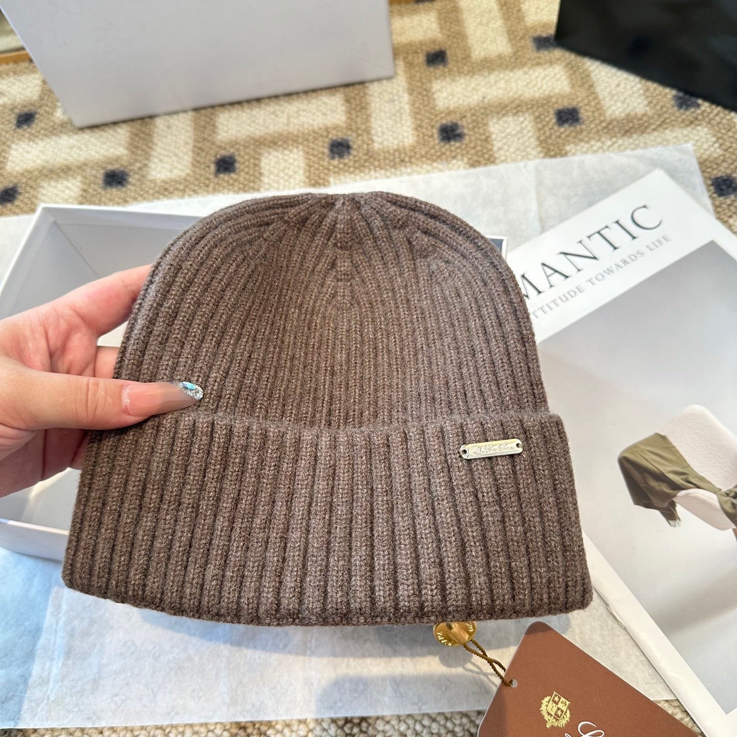 Loro Piana Classic New Style Brown Hat Knitting 961815