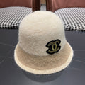 Chanel Women's Plush Bucket Ivory mix Beige Hat 980038
