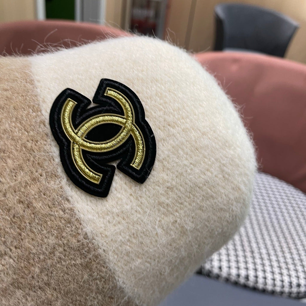 Chanel Women's Plush Bucket Ivory mix Beige Hat 980038