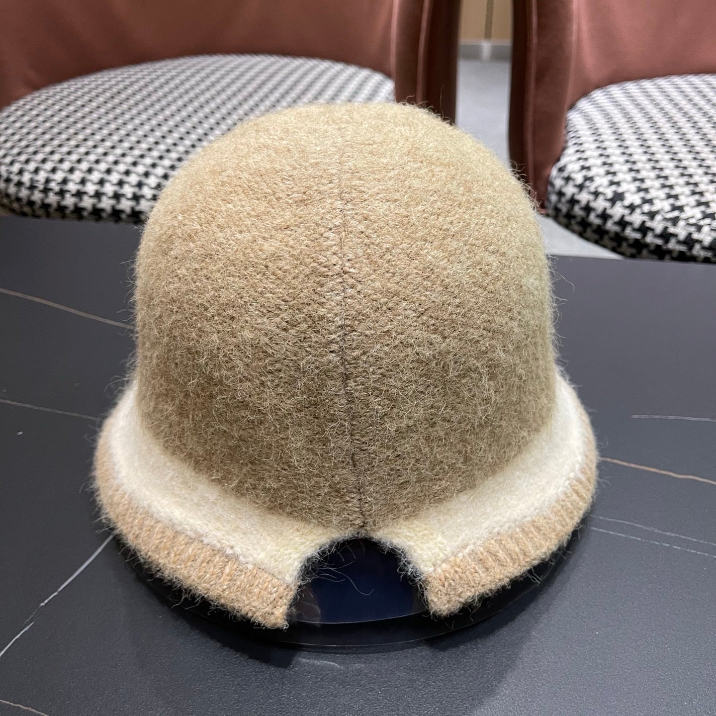 Chanel Women's Plush Bucket Beige mix Ivory Hat 980040