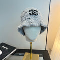 Chanel New Knitted Bucket Hat Light Gray in Fibrous 980146