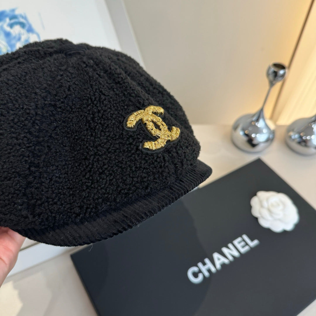 Chanel Wool Cap Black in Fibrous 980125