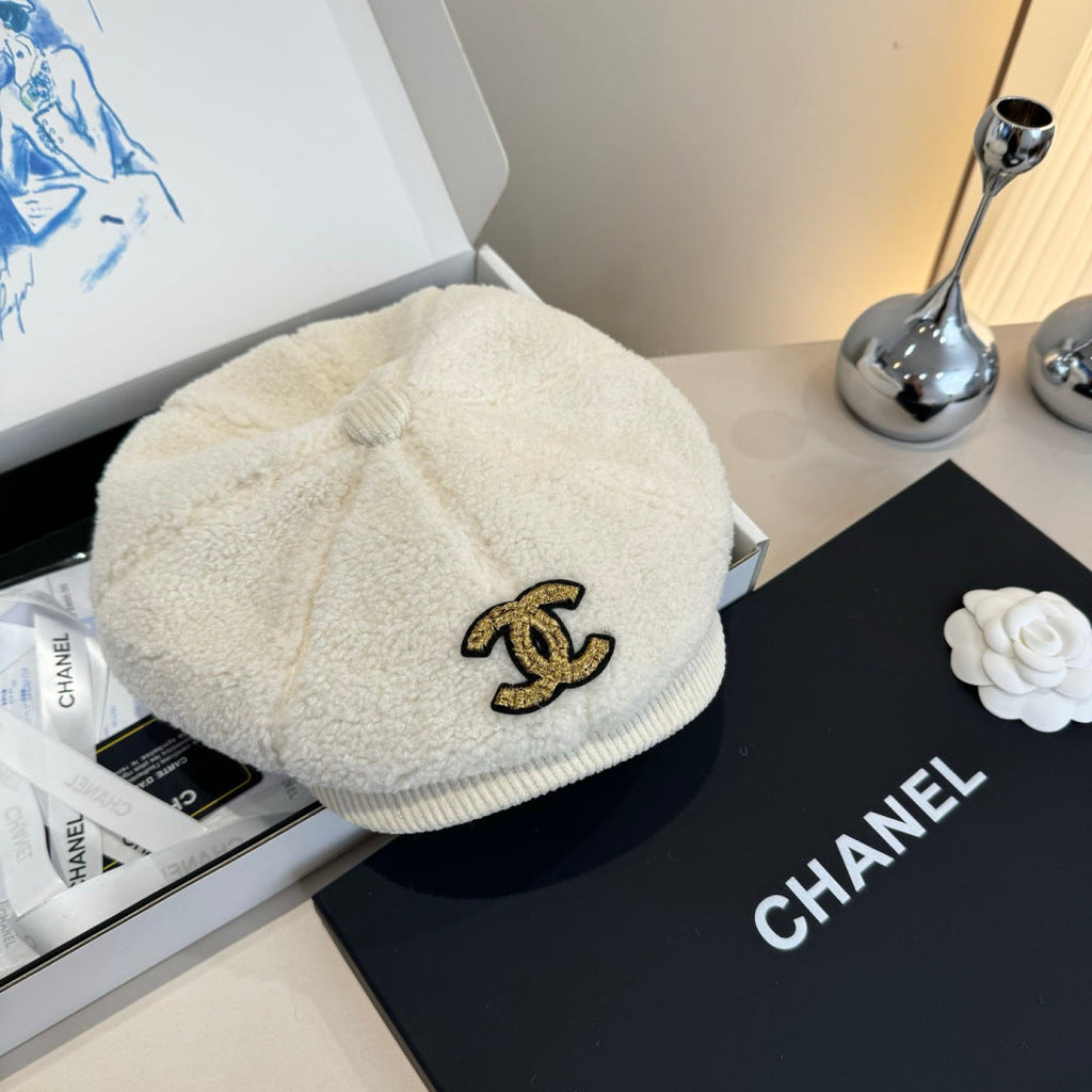 Chanel Wool Cap White in Fibrous 980124