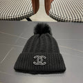 Chanel Knitted Beanie Black in Fibrous 979987