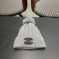 Chanel Knitted Beanie Gray in Fibrous 979985
