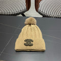 Chanel Knitted Beanie Brown in Fibrous 979984