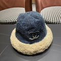 Chanel Womens Blue Plush Bucket Hat 979885