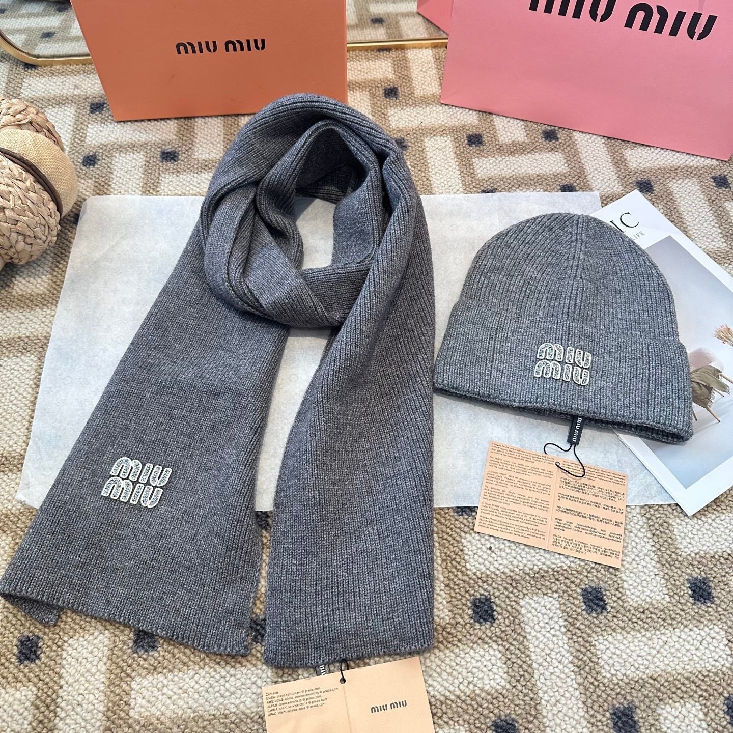 Miu Miu Gray Wool Knit Set 979747
