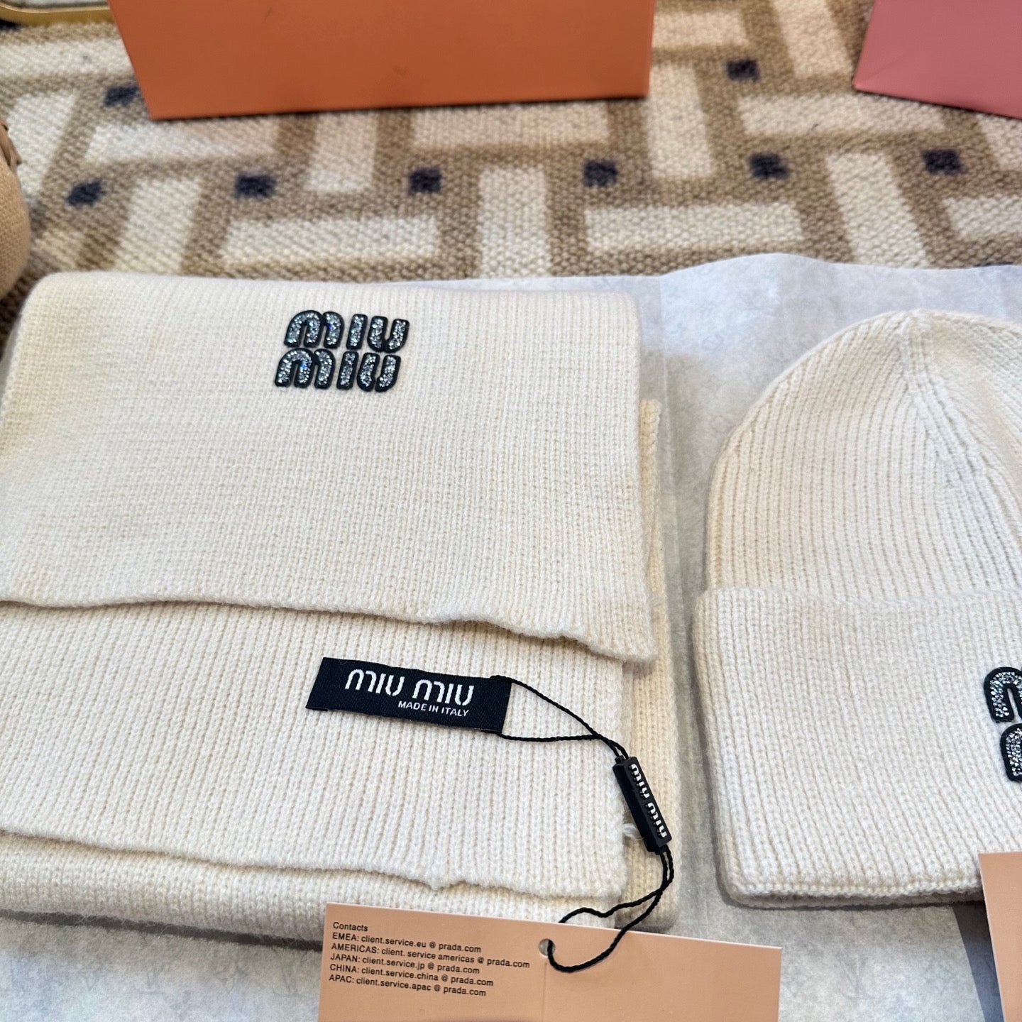 Miu Miu Cream Wool Knit Set 979749