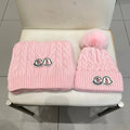 Moncler Classic Set Hat & Scarf Pink in Wool 980306