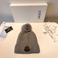 Moncler 2025 Brown New Designer Pom-Pom Wool Beanie 980216