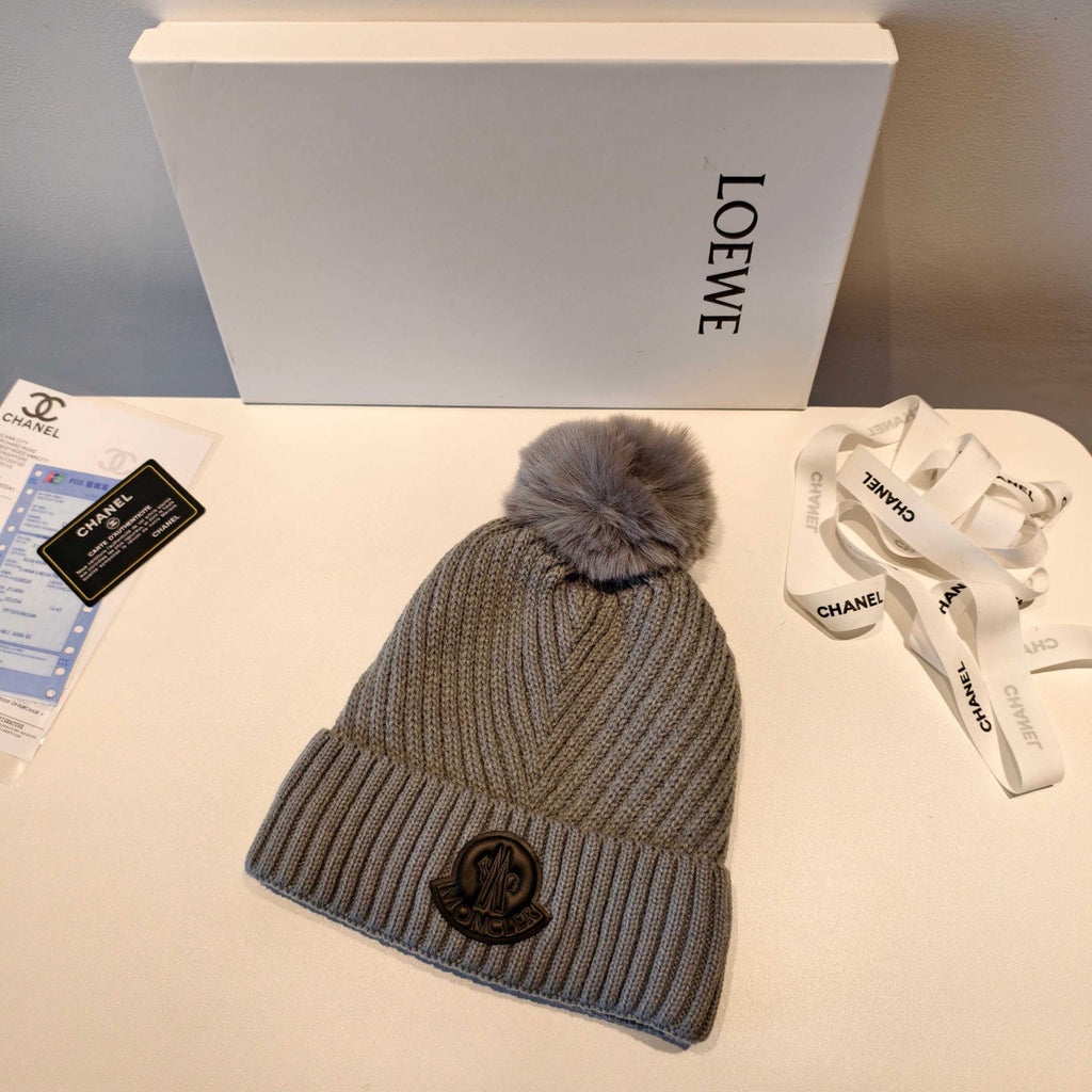 Moncler 2025 Brown New Designer Pom-Pom Wool Beanie 980216
