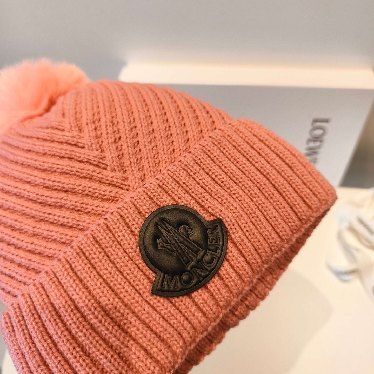 Moncler 2025 Light Pink New Designer Pom-Pom Wool Beanie 980214