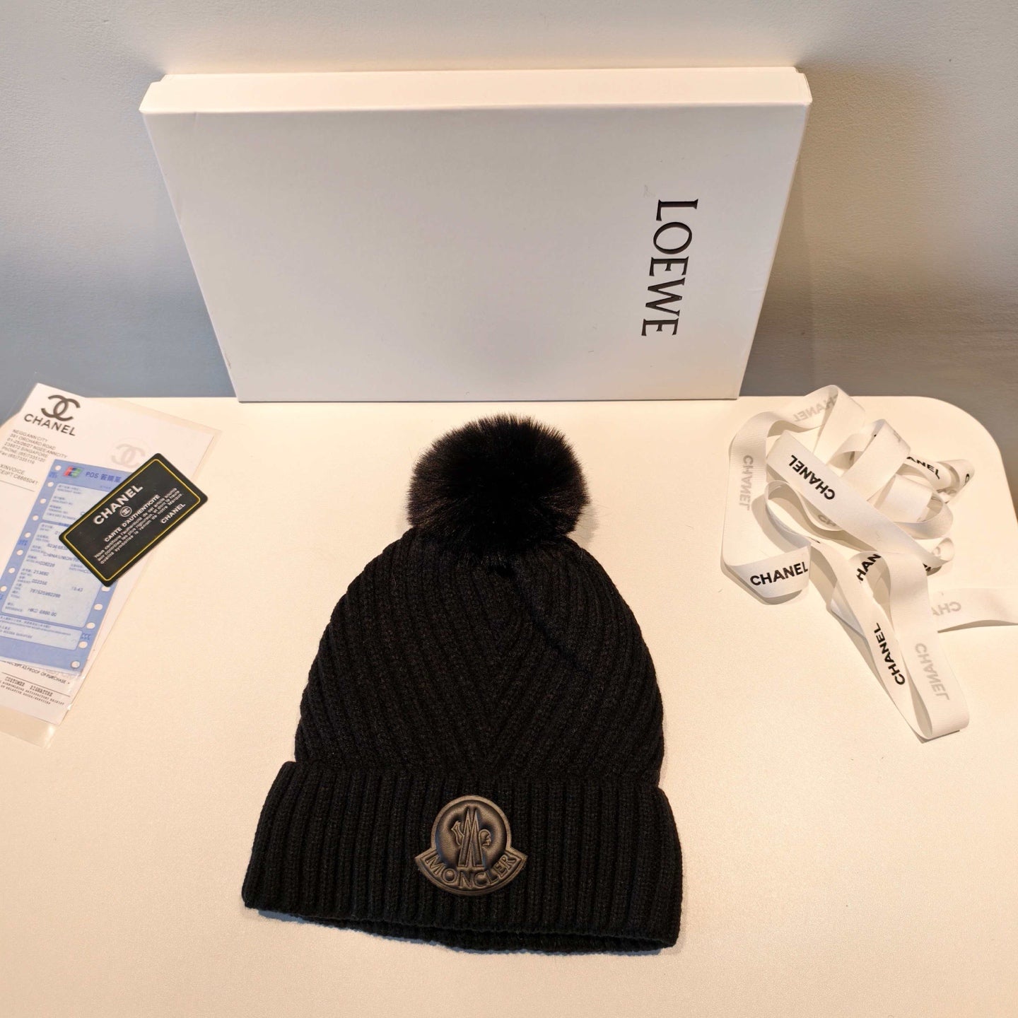 Moncler 2025 Black New Designer Pom-Pom Wool Beanie 980213