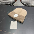 Moncler Korean Style Fleece-Lined Taupe Knitted Beanie 980075