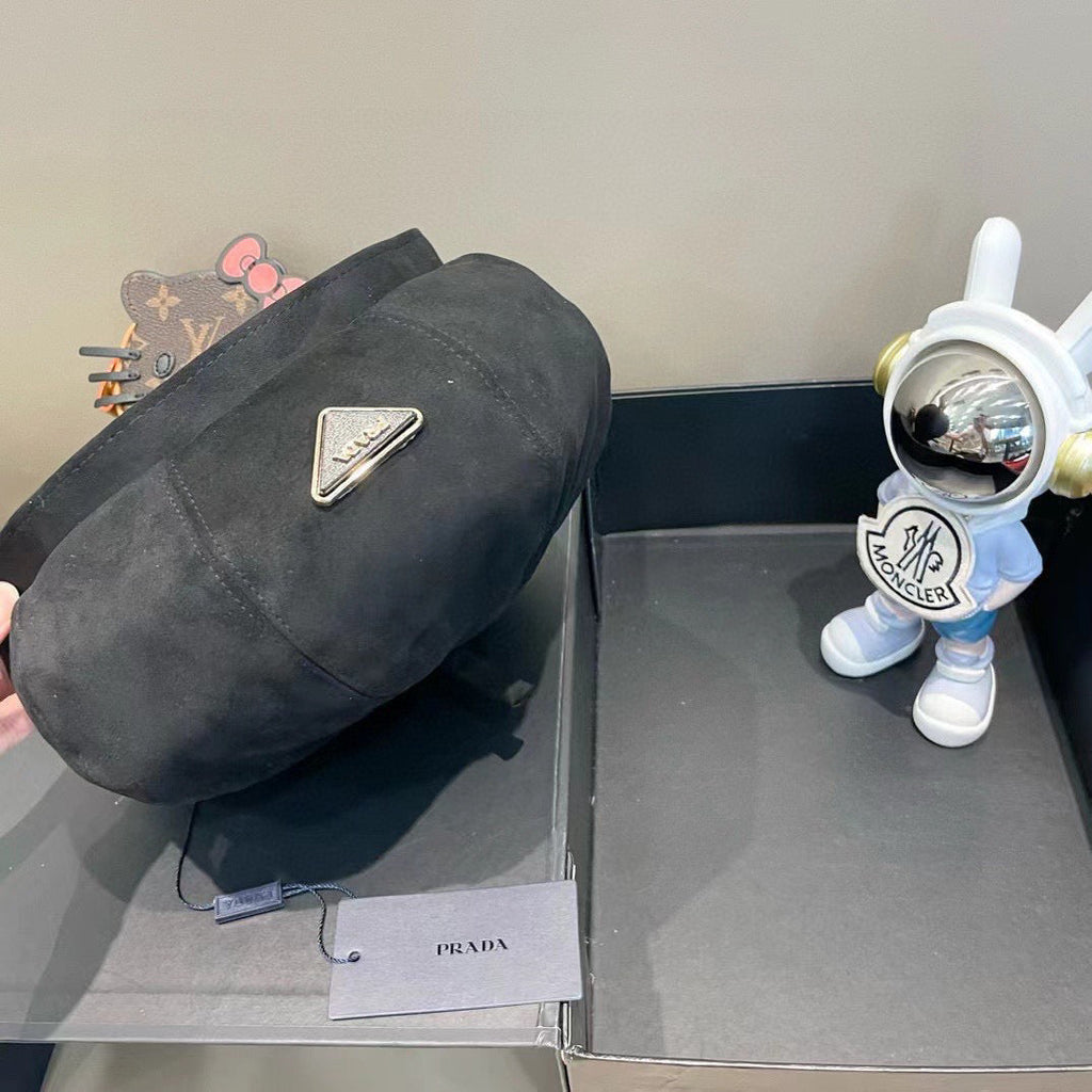 Prada Beret Black in Suede 125850