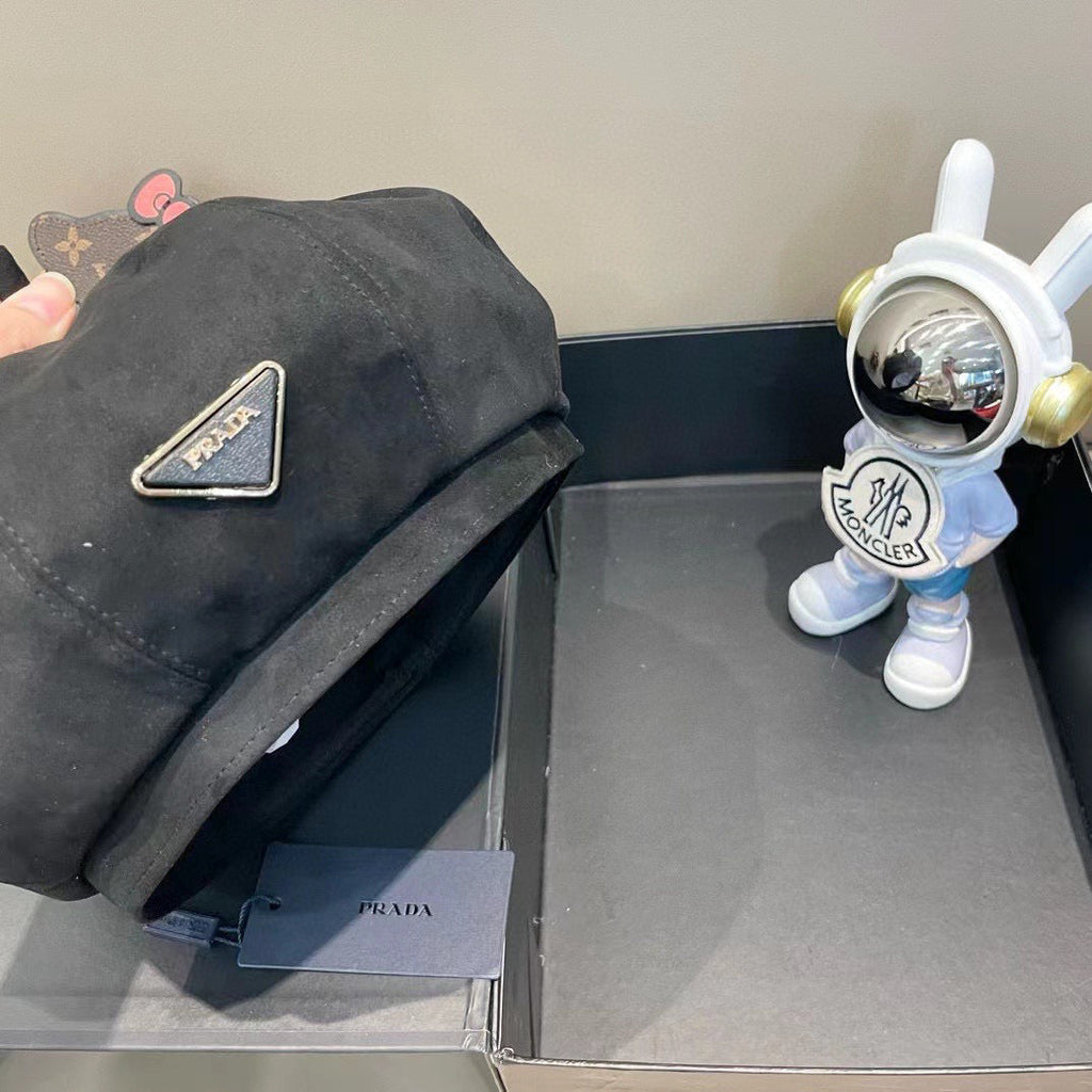 Prada Beret Black in Suede 125850