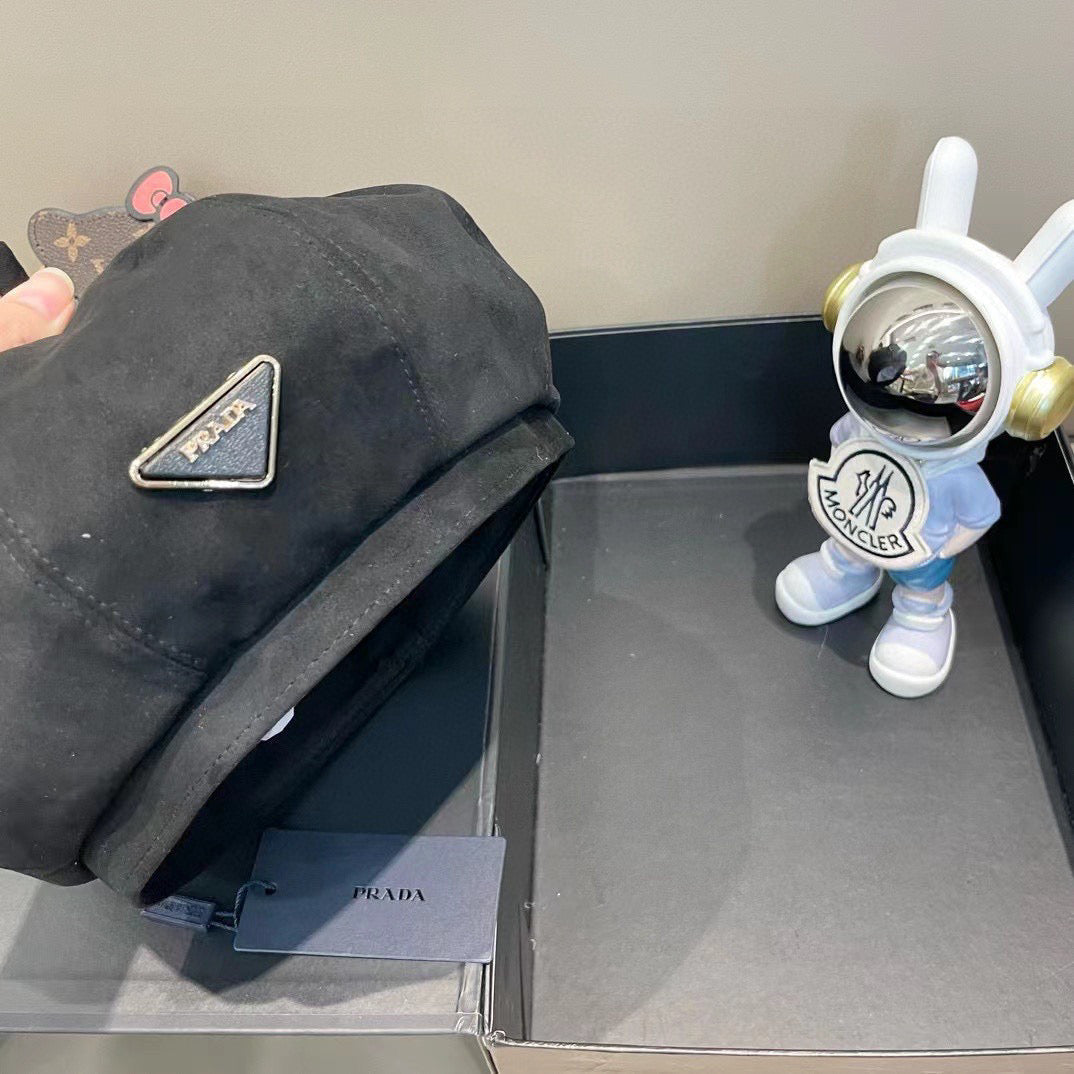 Prada Beret Black in Suede 125850