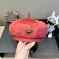 Prada Beret Red in Suede 125849