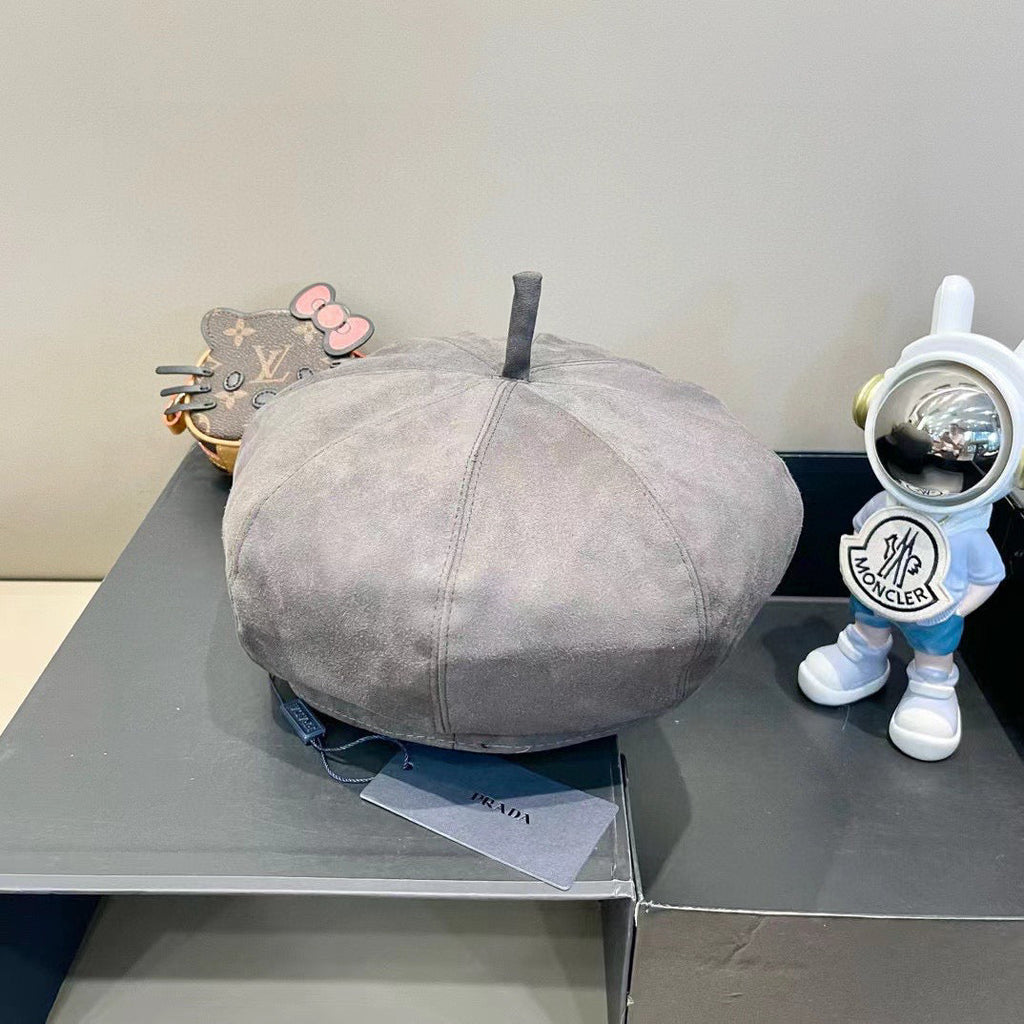 Prada Beret Gray in Suede 125848