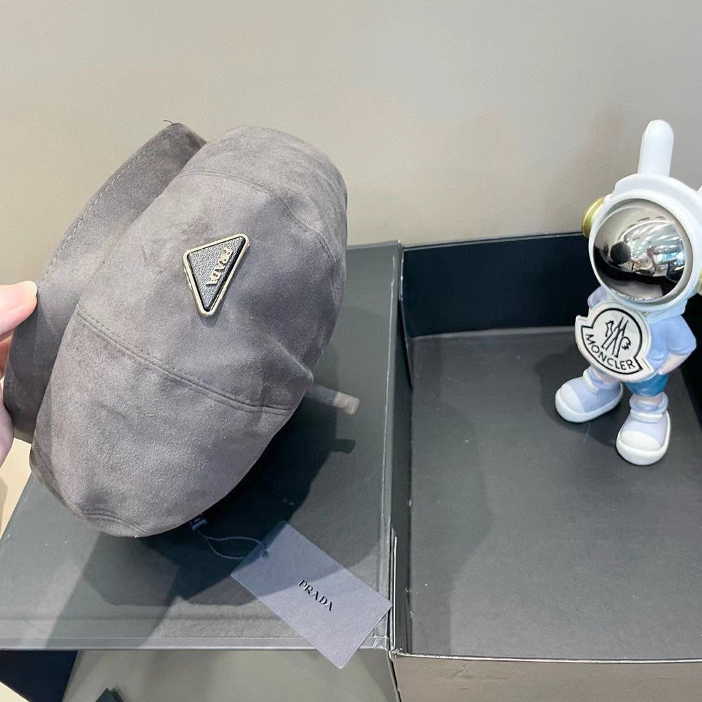 Prada Beret Gray in Suede 125848