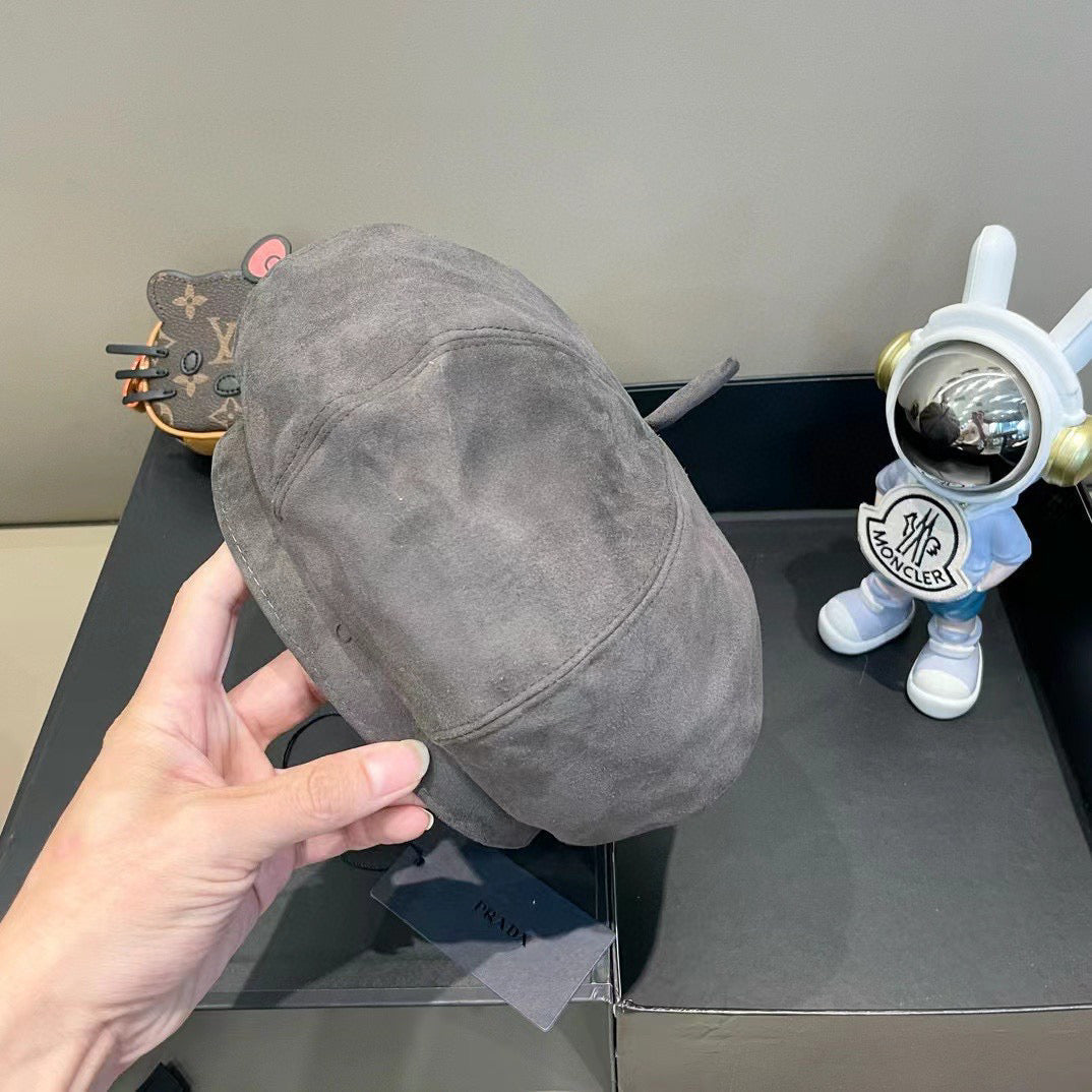 Prada Beret Gray in Suede 125848