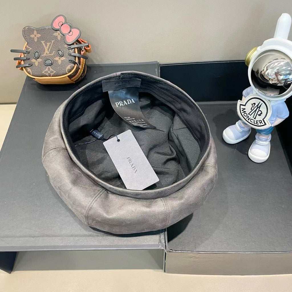 Prada Beret Gray in Suede 125848