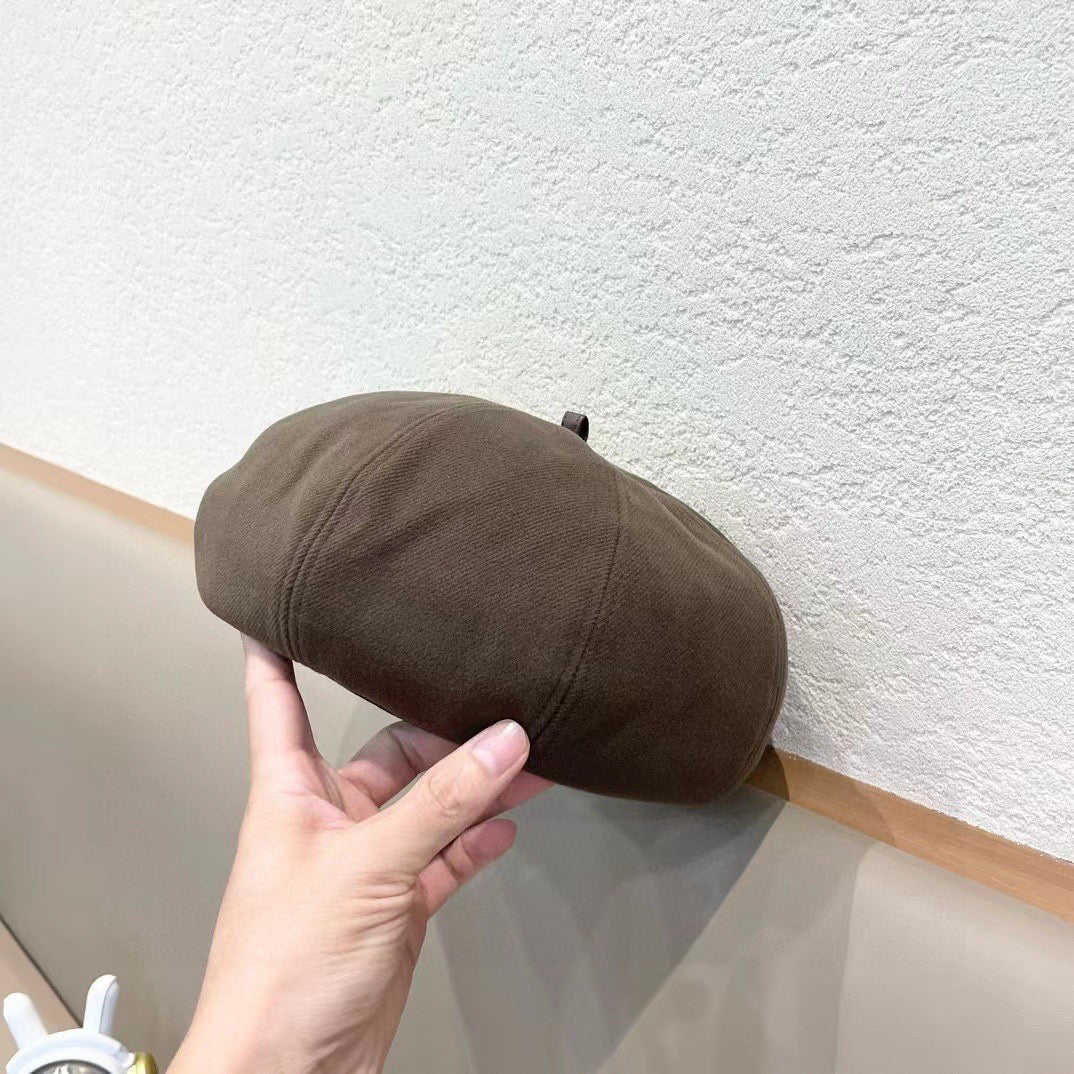 Prada Beret Pumpkin Style Women's Taupe in Canvas 125792