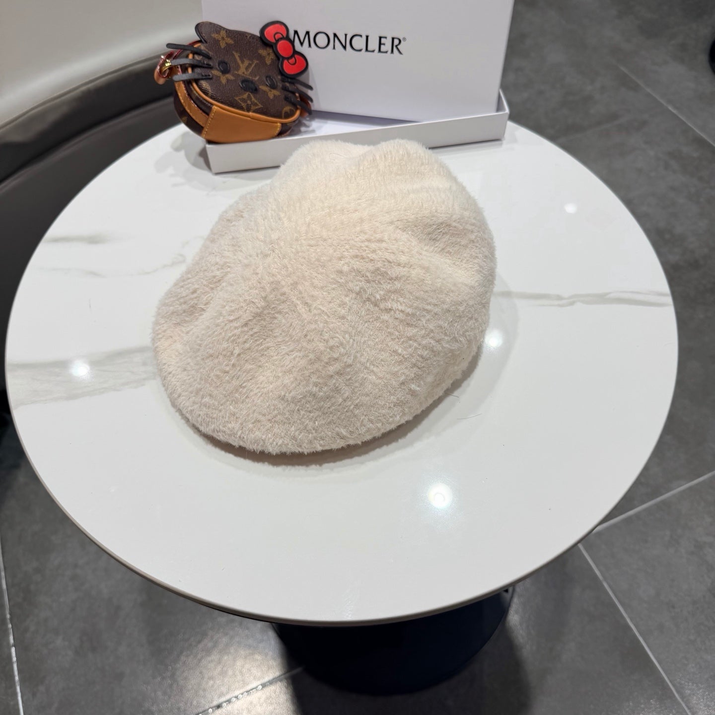 Prada 25 Iceland Beret Women's White in Plush 125816